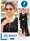Mitali By Kaya Checks Slub Handwork Kurti With Bottom Dupatta